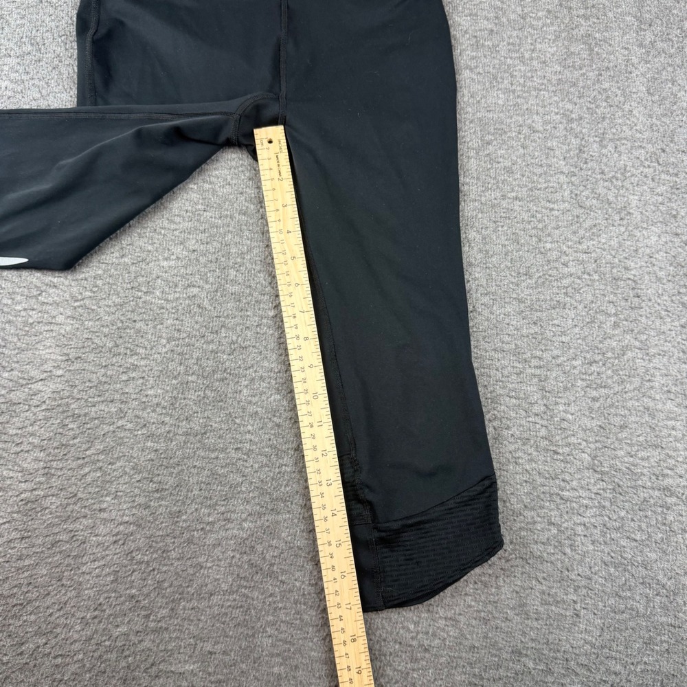 Under Armour Capri Leggings Women's Small Black Mesh Hem Zipper Pocket Running - Picture 6 of 8